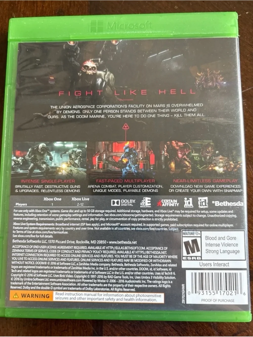 DOOM (Xbox One) - Green Case by Bethesda